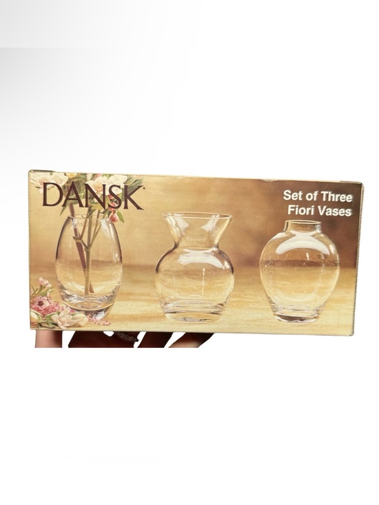 Dansk Other - Dansk VINTAGE Set of Three Glass Fiori Vases | BNIB | Original Packaging
